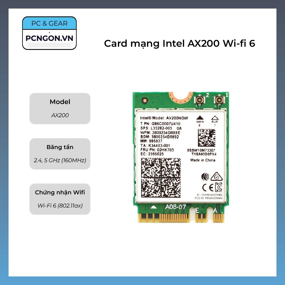 Card Mạng Intel Ax200 Wi-fi 6