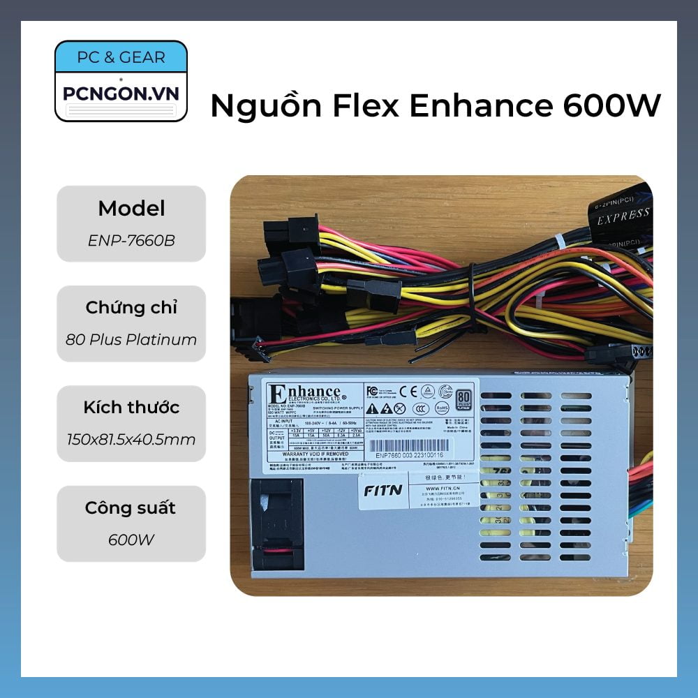 Nguồn Flex Enhance 600w Enp-7660b Platinum - Dây Liền