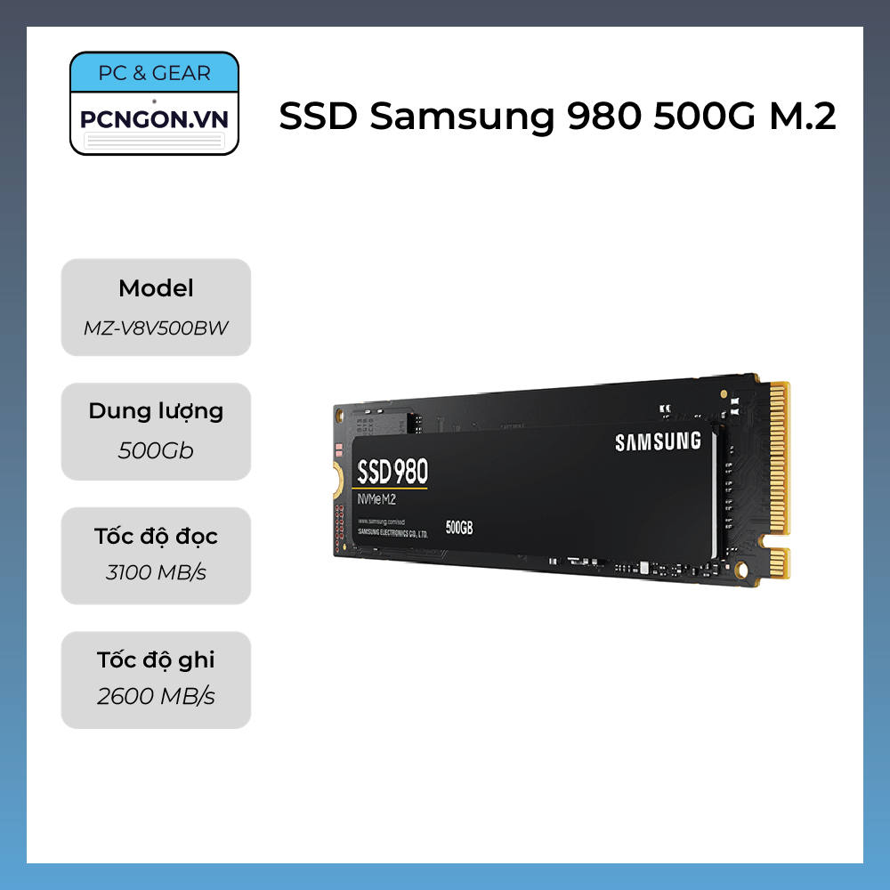 Ssd Samsung 980 500g M.2 Nvme Pcie Gen3x4 V-nand (mz-v8v500bw)