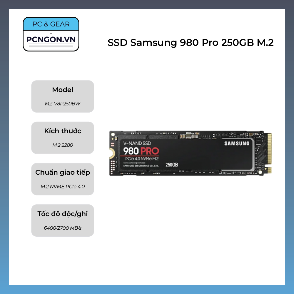 Ssd Samsung 980 Pro 250gb M.2 Nvme Pcie 4.0 (mz-v8p250bw)