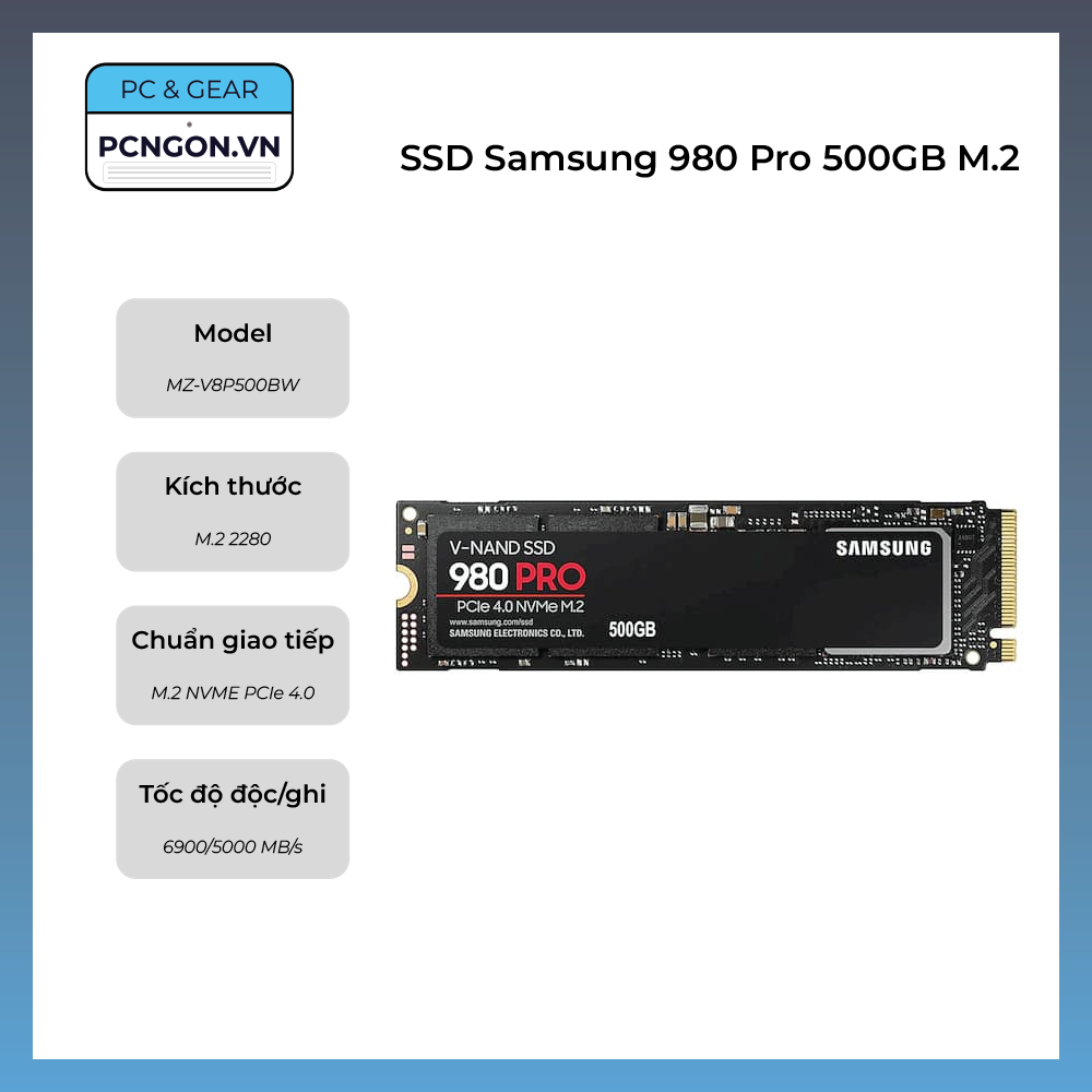 Ssd Samsung 980 Pro 500gb M.2 Nvme Pcie 4.0 (mz-v8p500bw)