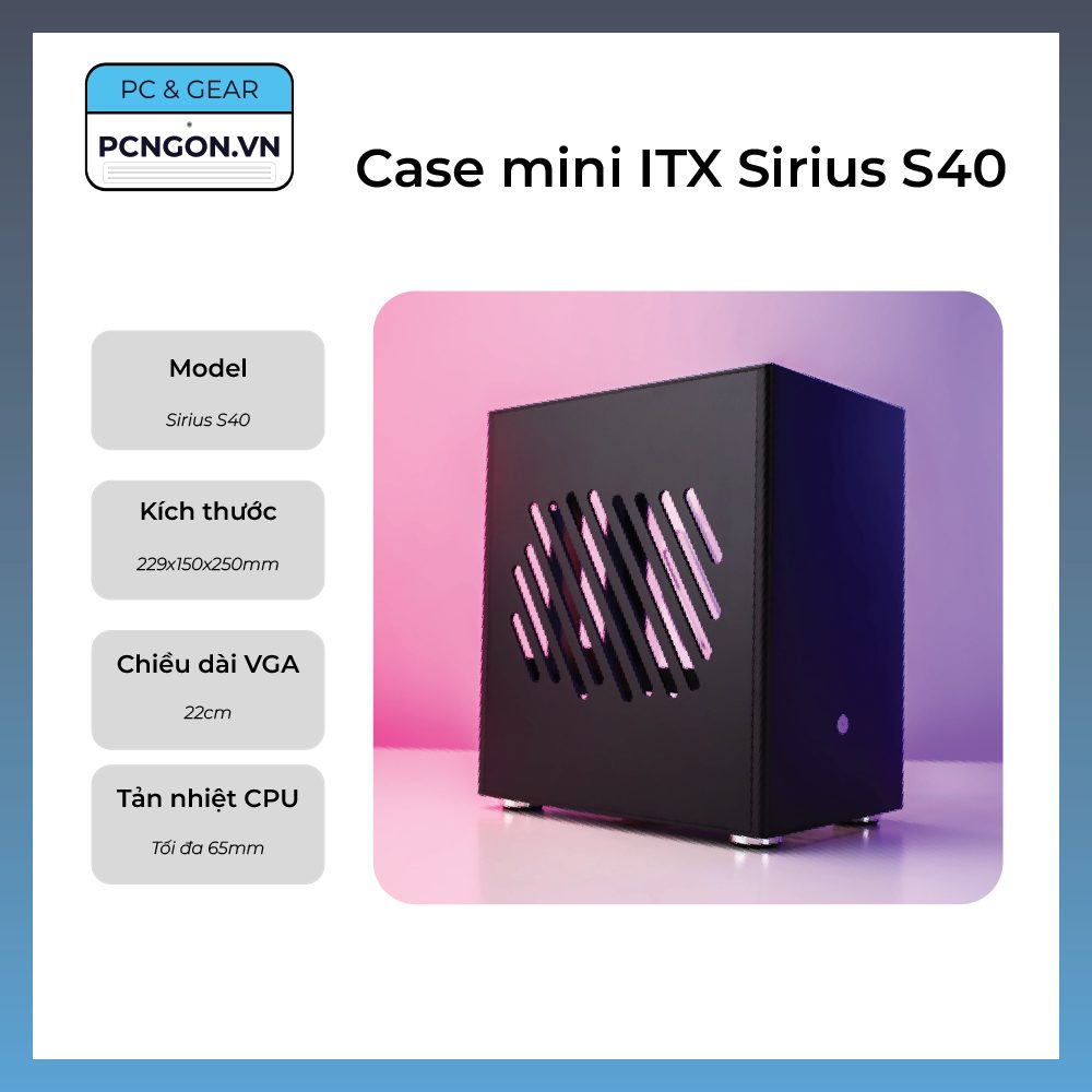 Vỏ Case Máy Tính Mini Itx Sirius S40 - Đen