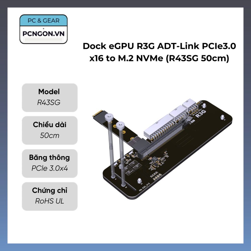 Dock Egpu R3g Adt-link Pcie3.0 X16 To M.2 Nvme (r43sg 50cm)