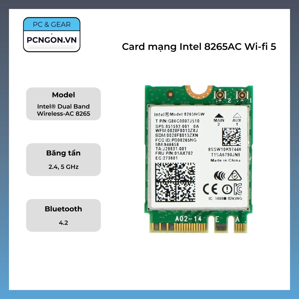 Card Mạng Intel 8265ac Wi-fi 5