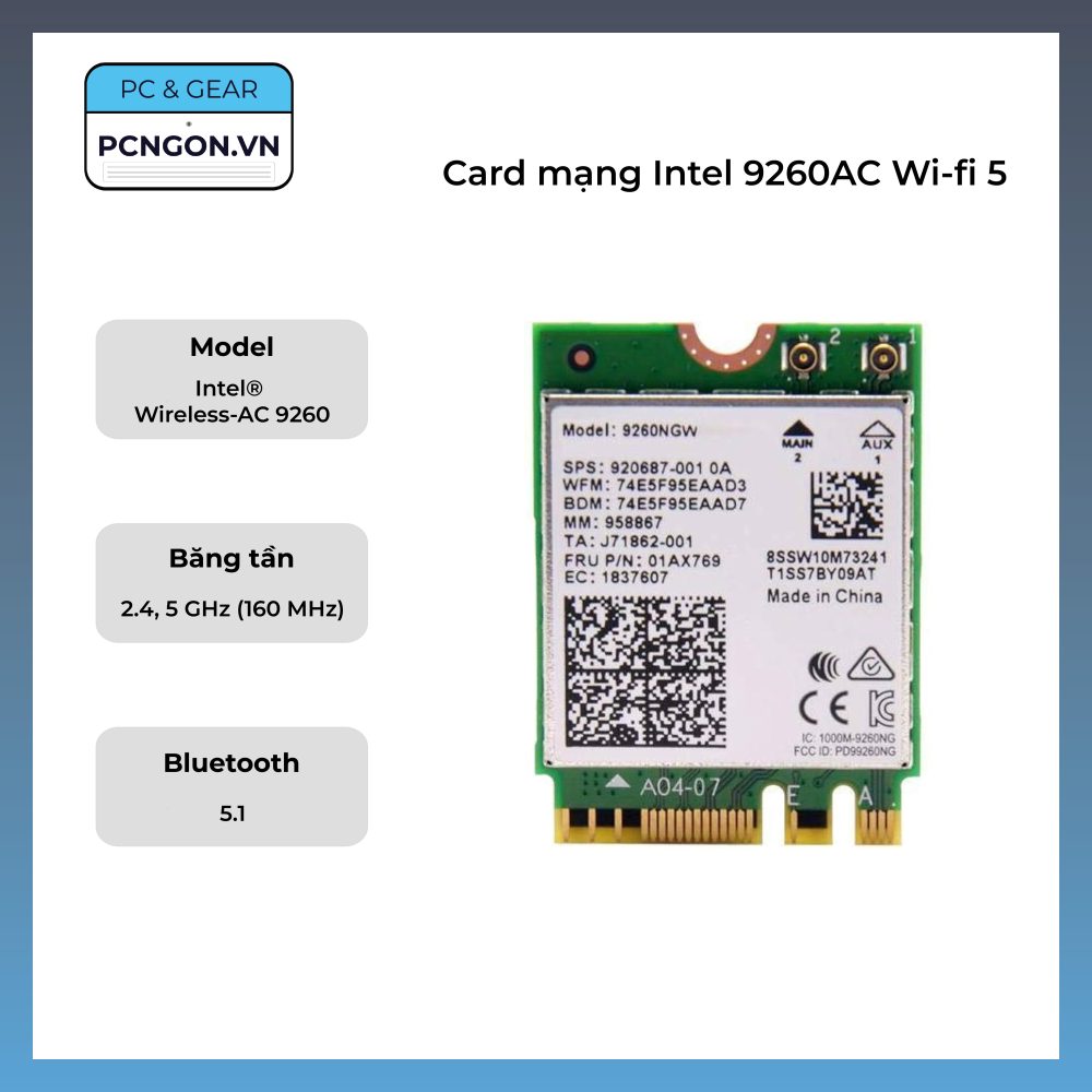 Card Mạng Intel 9260ac Wi-fi 5