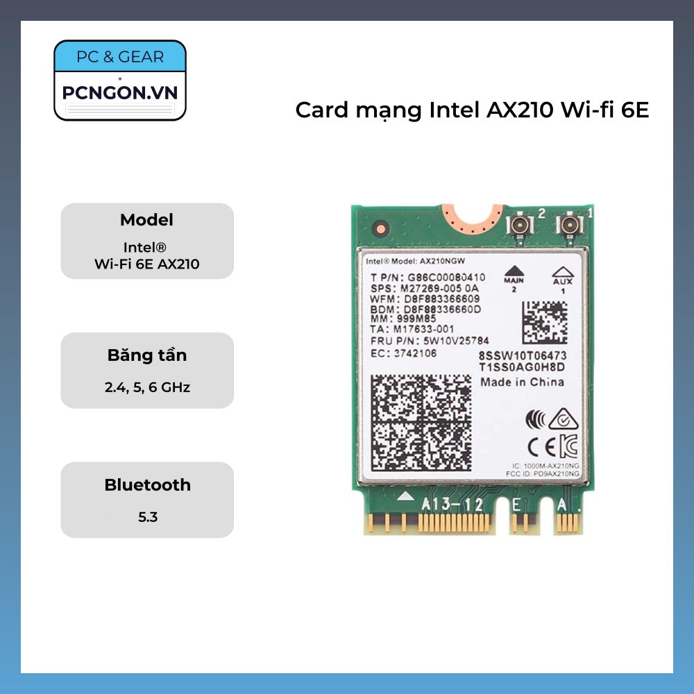 Card Mạng Intel Ax210 Wi-fi 6e