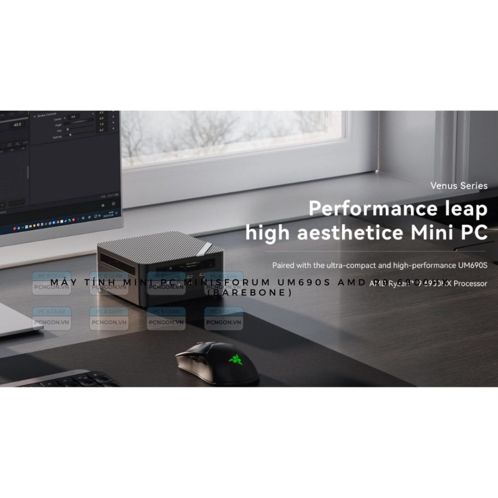 Máy tính Mini PC Minisforum UM690S AMD R9-6900HX (Barebone) - Pcngon