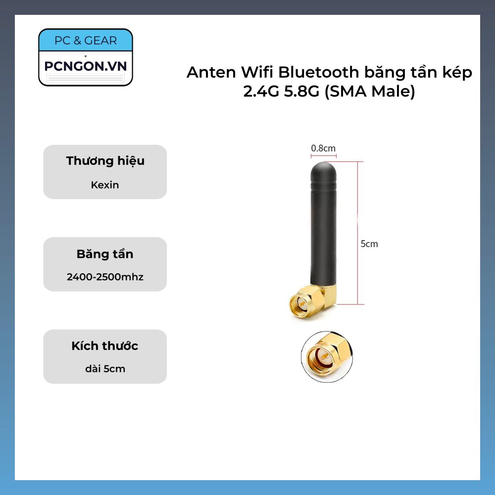 Anten Wifi Bluetooth Băng Tần Kép 2.4g 5.8g (sma Male)