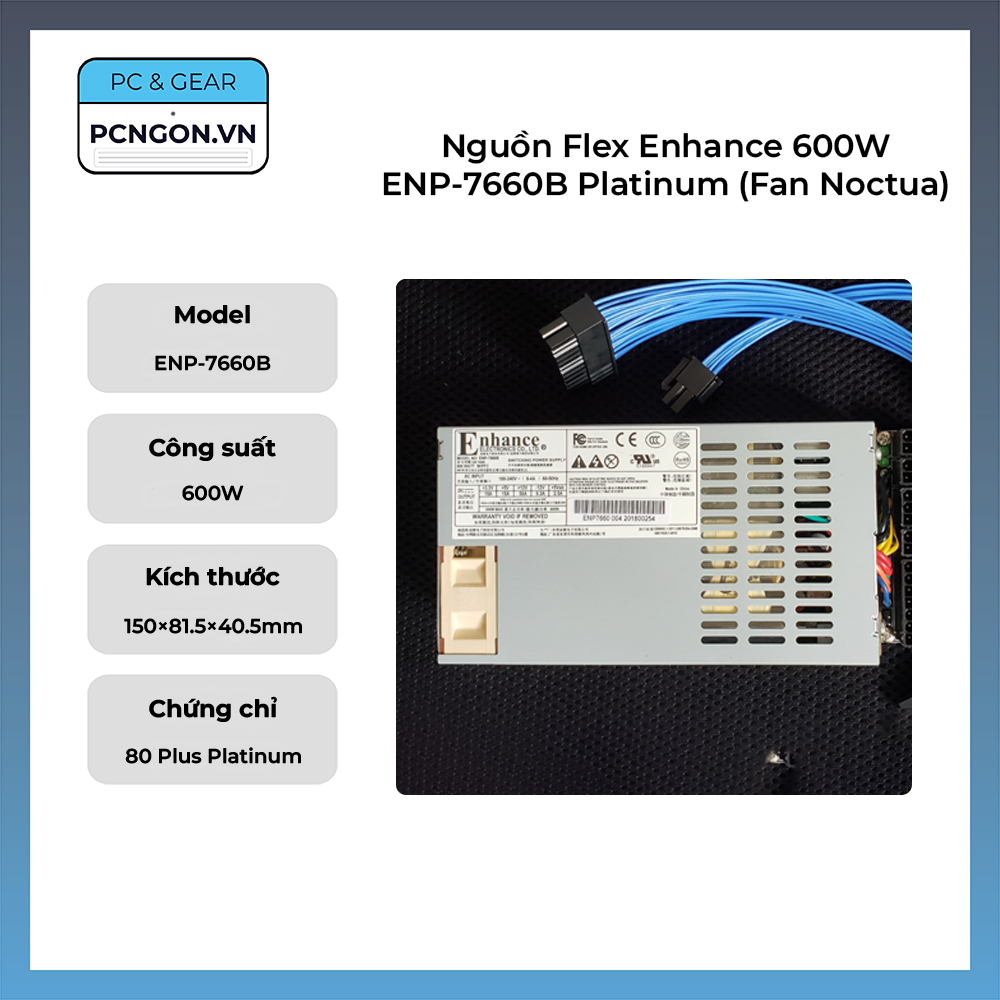 Nguồn Flex Enhance 600W ENP-7660B Platinum (Module, Fan Noctua, Mod YTC)