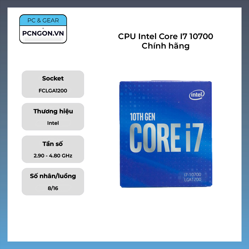 Cpu Intel Core I7 10700 Chính Hãng (2.9ghz Turbo 4.8ghz, 8 Nhân 16 Luồng)