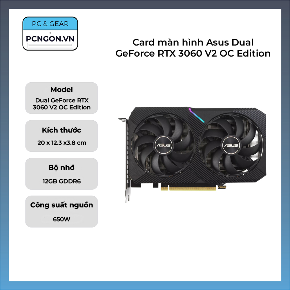 Card màn hình Asus Dual GeForce RTX 3060 V2 OC Edition