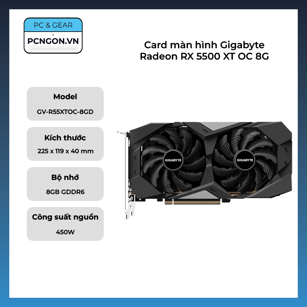 Card Màn Hình Gigabyte Radeon Rx 5500 Xt Oc 8g