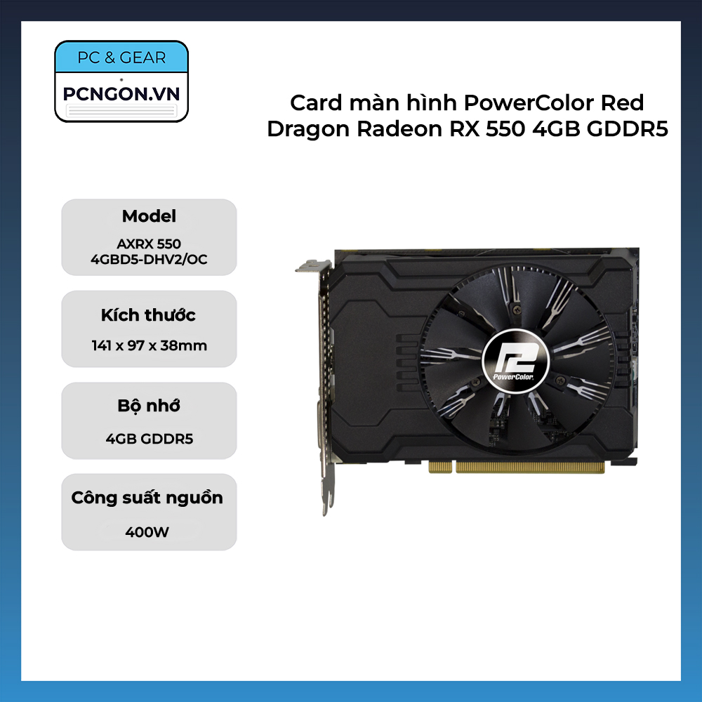 Card màn hình PowerColor Red Dragon Radeon RX 550 4GB GDDR5