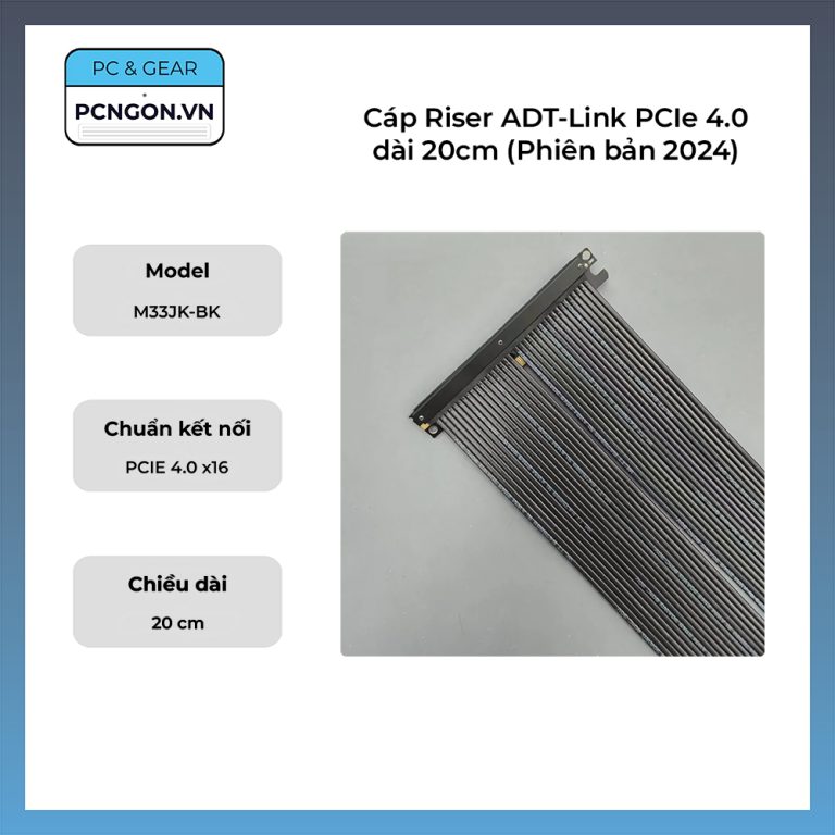 Cáp Riser PCI-E 4.0 Adt-Link dài 18cm - Pcngon