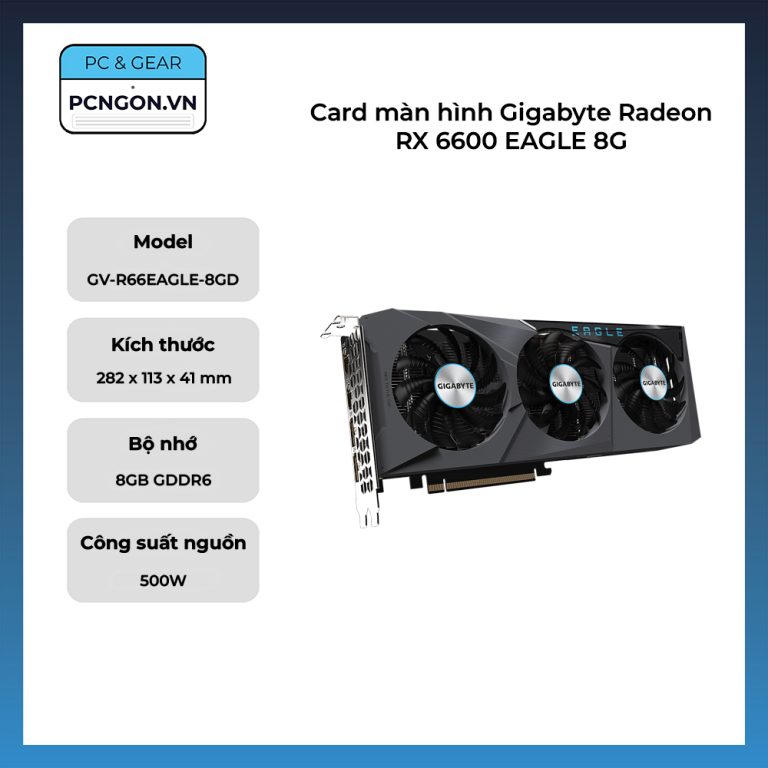 GIGABYTE VGA AMD Radeon RX 6600 EAGLE 8G - Scheda Grafica Con 8GB GDDR6 E Ventole WINDFORCE 3X - 2