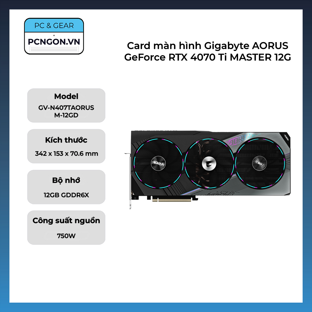 Card Màn Hình Gigabyte Aorus Geforce Rtx 4070 Ti Master 12g