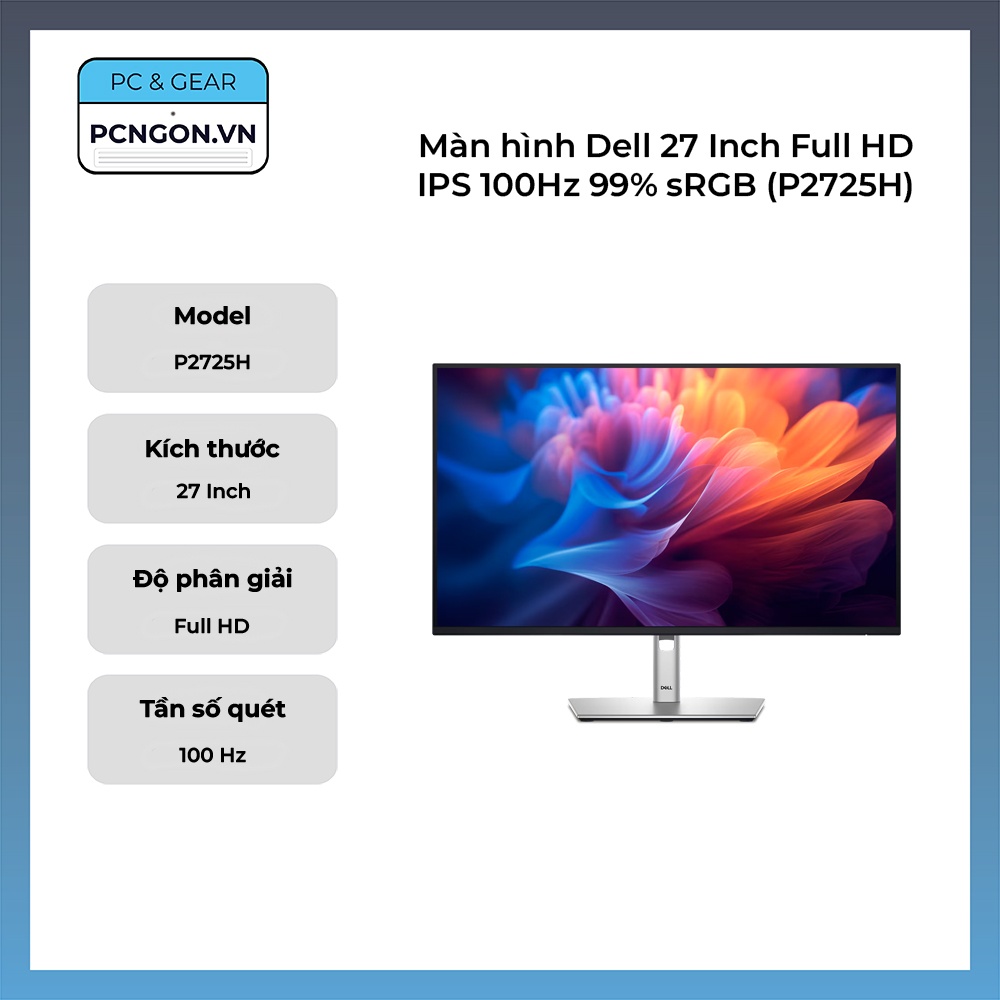 Màn Hình Dell 27 Inch Full Hd Ips 100hz 99% Srgb (p2725h)