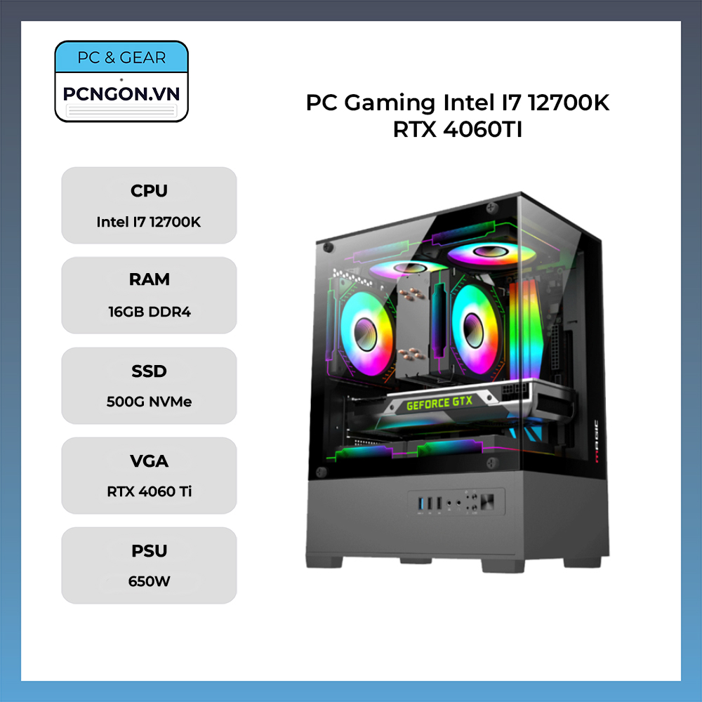 Pc Gaming Intel I7 12700k Rtx 4060ti