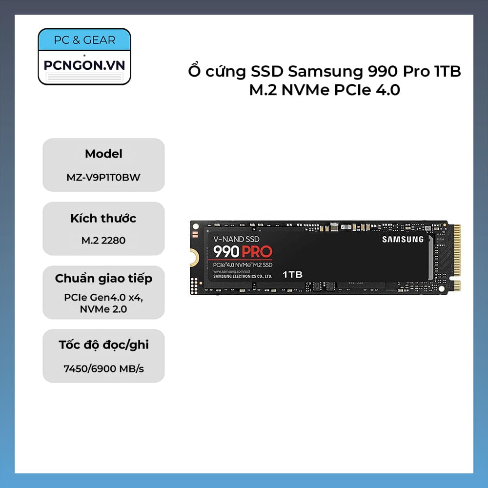 SSD Samsung 990 Pro 1TB M.2 NVMe PCIe 4.0