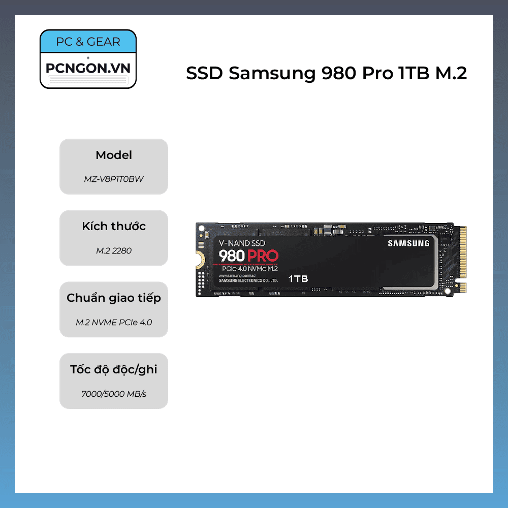 SSD Samsung 980 Pro 1TB M.2 NVMe PCIe 4.0