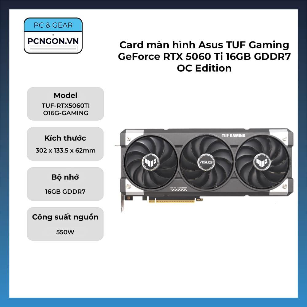 Asus TUF Gaming GeForce RTX 5060 Ti 16GB GDDR7 OC Edition