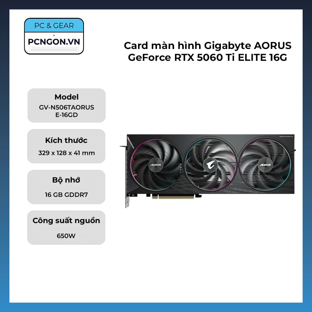 Gigabyte AORUS GeForce RTX 5060 Ti ELITE 16G