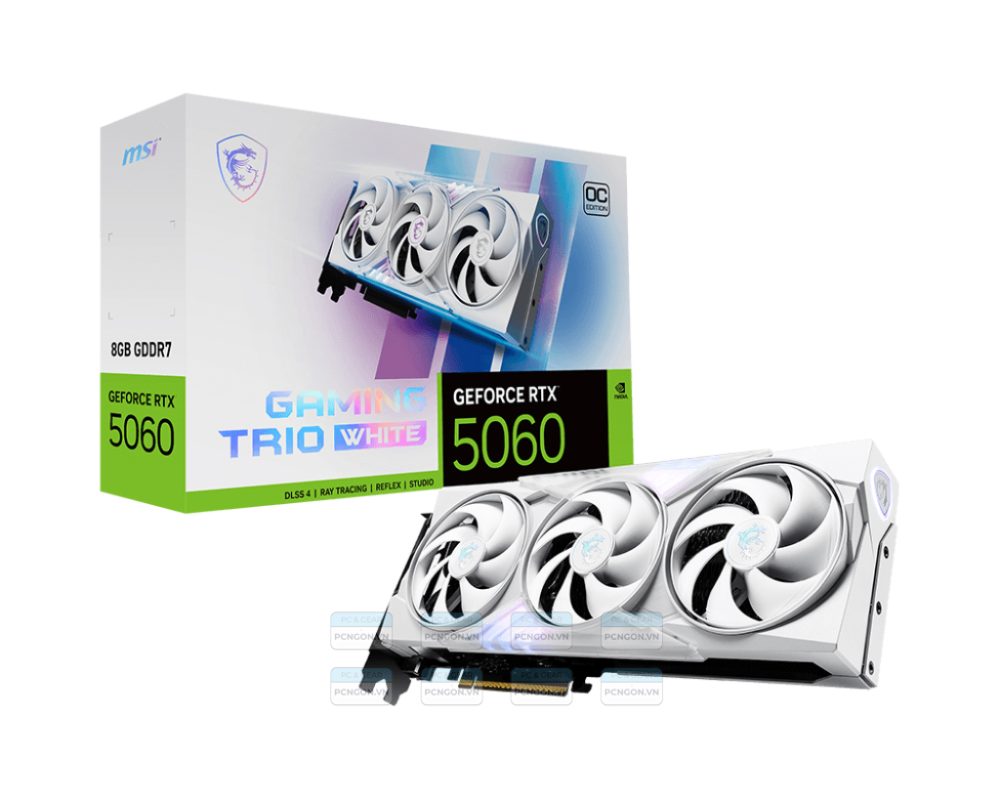 Card Màn Hình Msi Geforce Rtx 5060 8g Gaming Trio Oc White 1