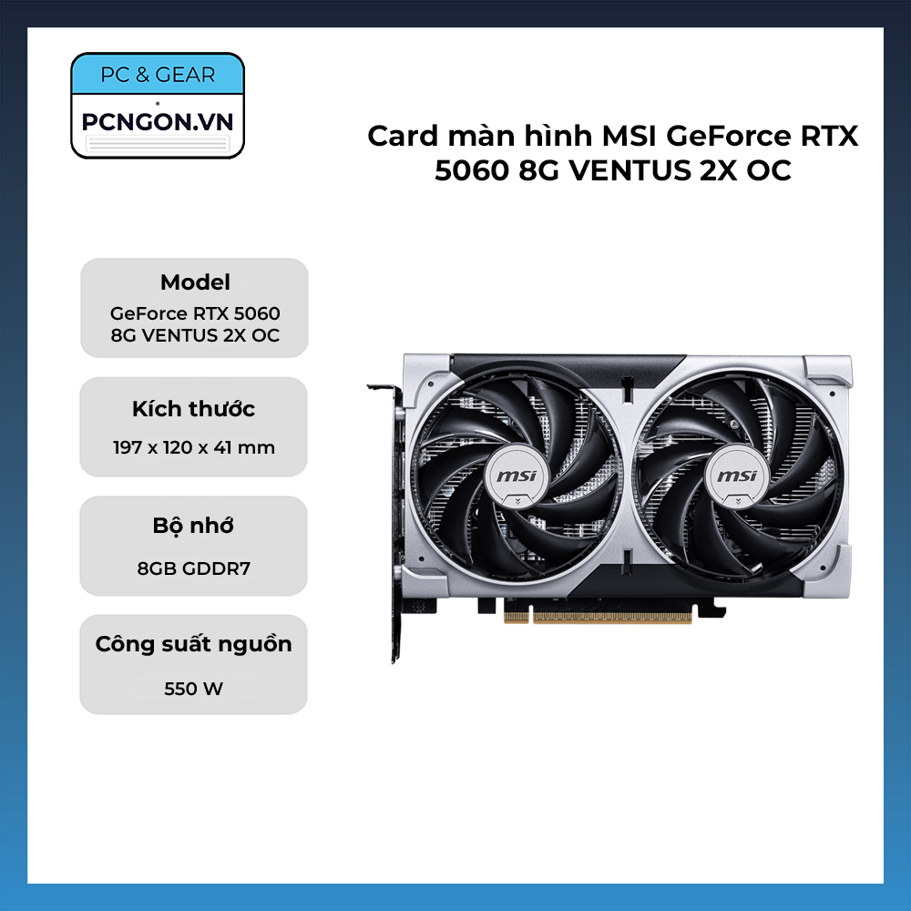 Card Màn Hình Msi Geforce Rtx 5060 8g Ventus 2x Oc