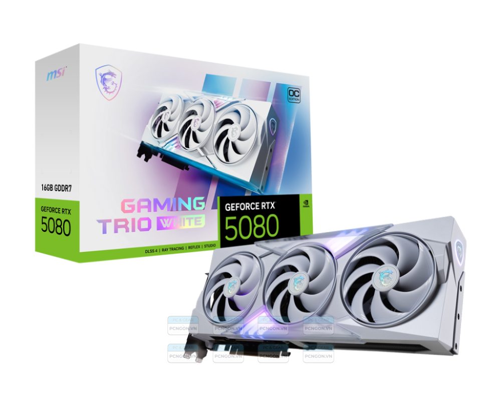Card Màn Hình Msi Geforce Rtx 5080 16g Gaming Trio Oc White 1