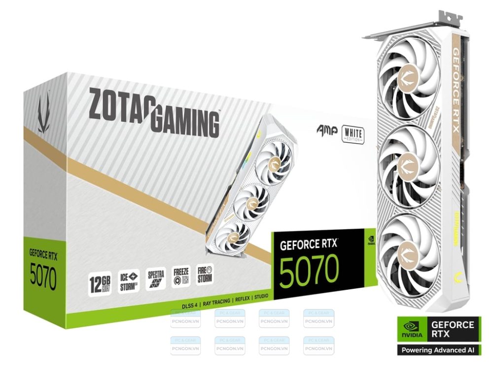 Card Màn Hình Zotac Gaming Geforce Rtx 5070 Amp White Edition 1