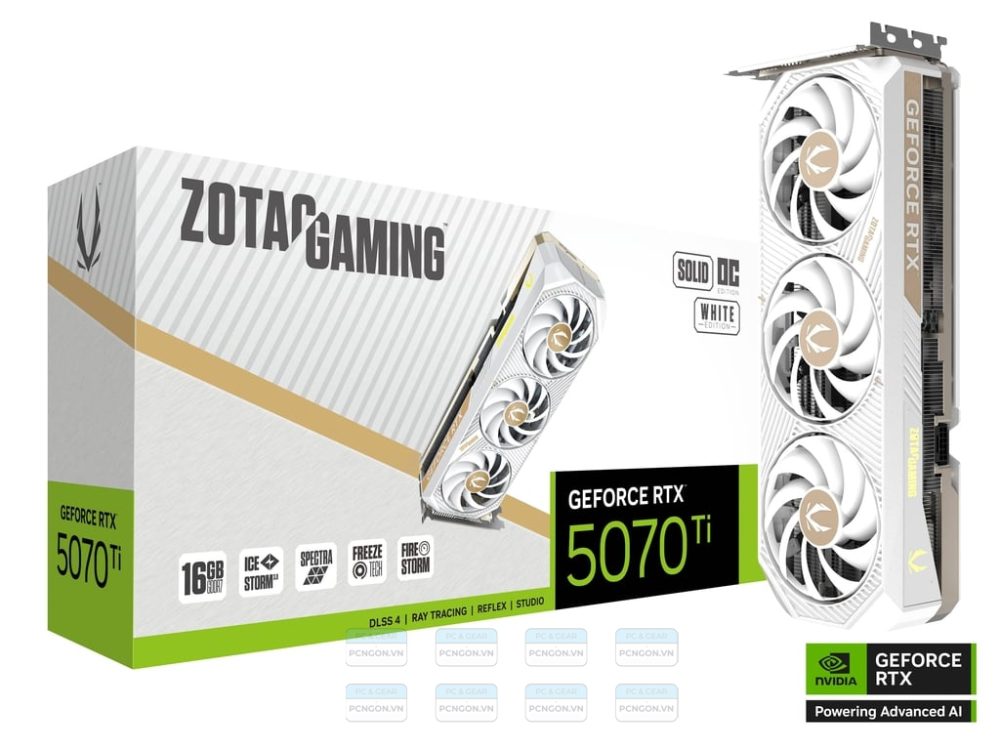 Card Màn Hình Zotac Gaming Geforce Rtx 5070 Ti Solid Core Oc White Edition 1