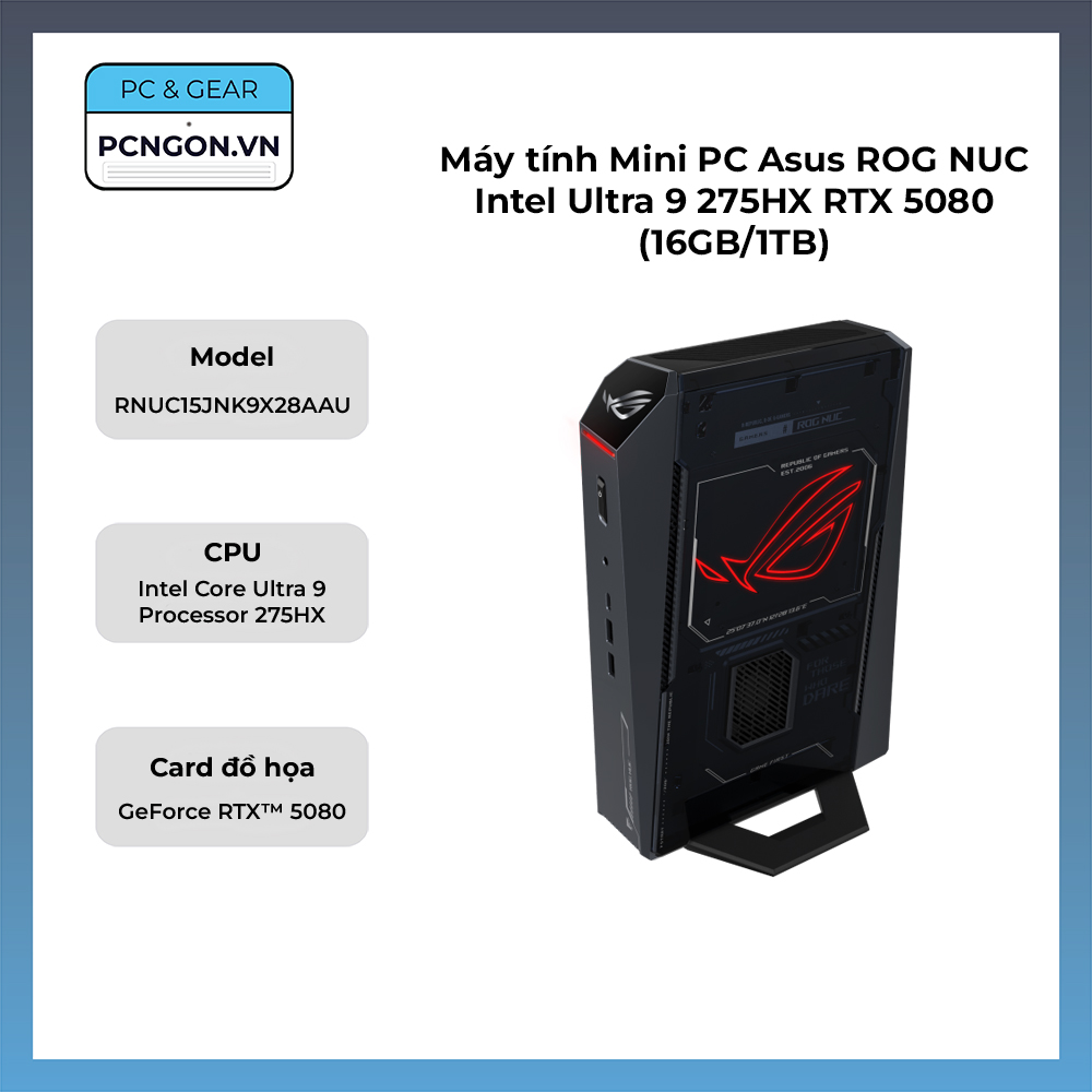 Máy Tính Mini Pc Asus Rog Nuc Intel Ultra 9 275hx Rtx 5080 (16gb, 1tb)