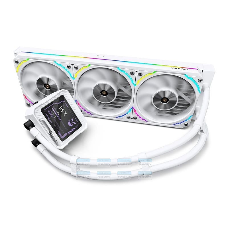 Tản Nhiệt Nước Aio Valkyrie Merlin V360 Trắng Tím 1