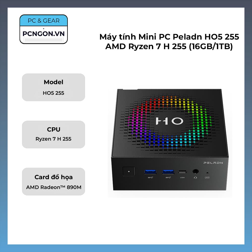 Mini PC Peladn HO5 255 AMD Ryzen 7 H 255 (16GB/1TB)