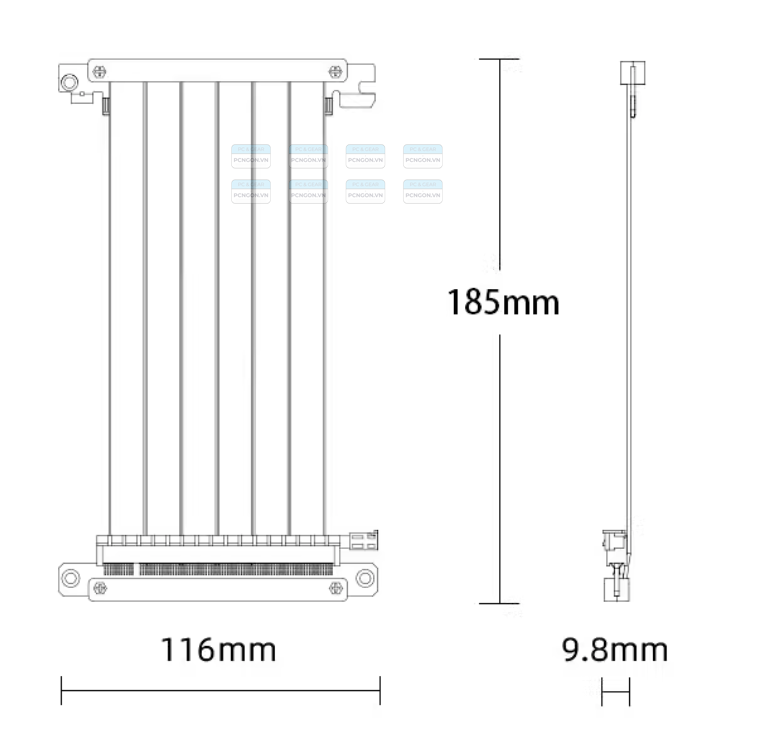 Cáp Riser 4.0 Shiny Snake Pcie 4.0 Dài 18.5cm 2