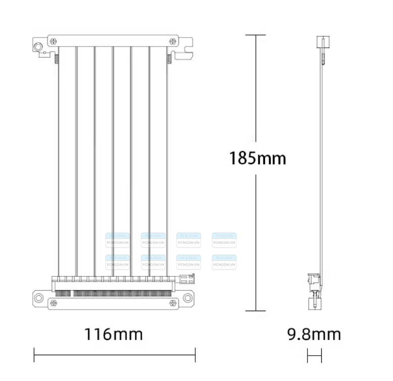 Cáp Riser 5.0 Shiny Snake Pcie 5.0 Dài 18.5cm 3