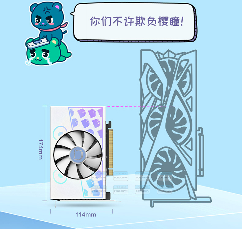 Card Màn Hình Yeston Gaming Rtx 5060 Cute Pet 8gb Gddr7 1 Fan 3