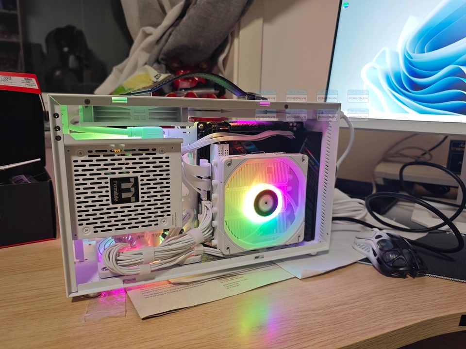 Vỏ Case Máy Tính Mini Itx Shiny Snake S400 Trắng (không Kèm Riser) 11