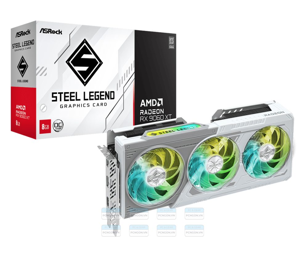 Card Màn Hình Asrock Rx 9060 xt Steel Legend 8gb Oc 1