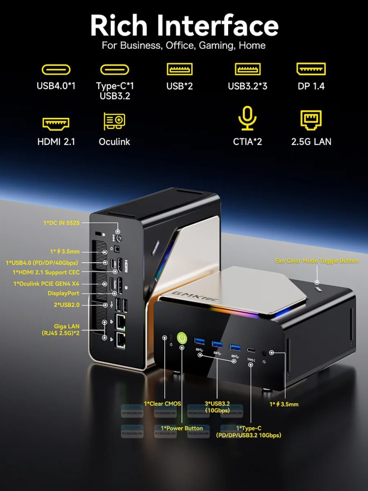 Máy Tính Mini Pc Ai Gmktec Evo-t1 Intel Ultra 9 285h (64gb, 1tb) 4