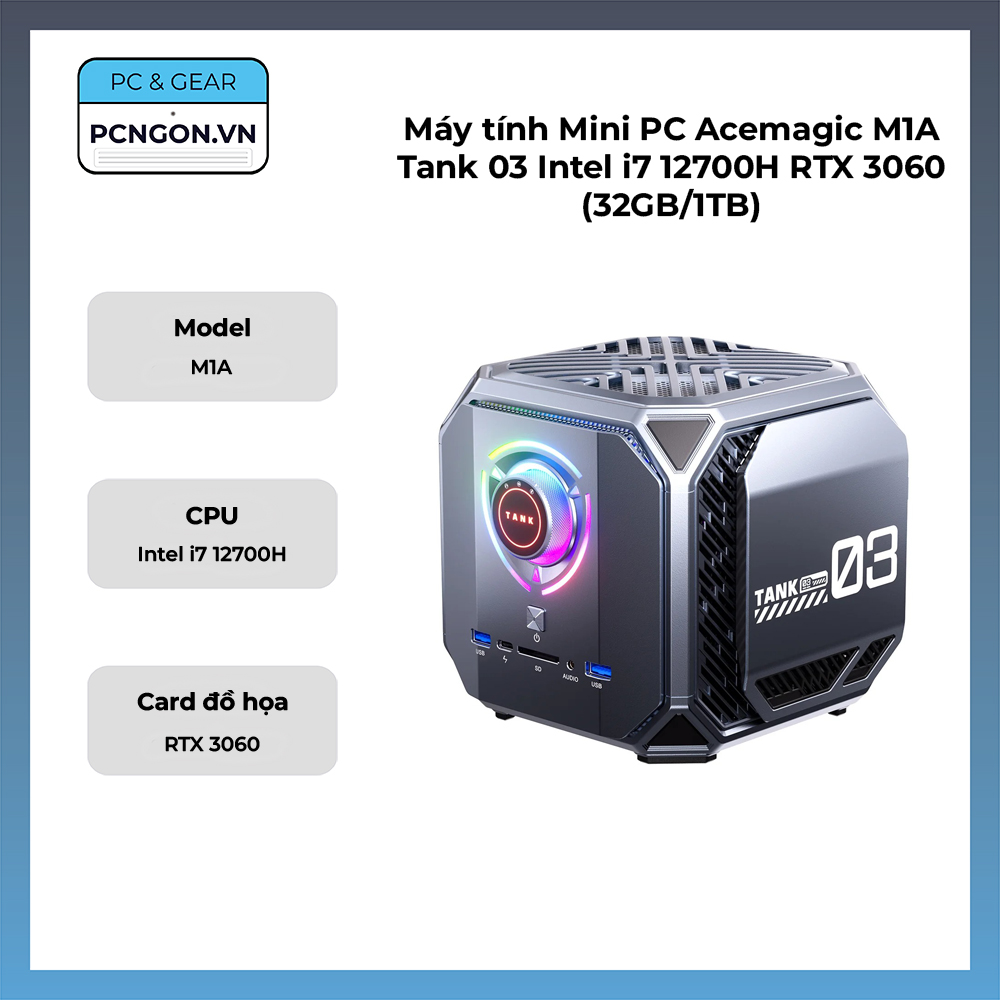 Máy Tính Mini Pc Acemagic M1a Tank 03 Intel I7 12700h Rtx 3060 (32gb, 1tb)