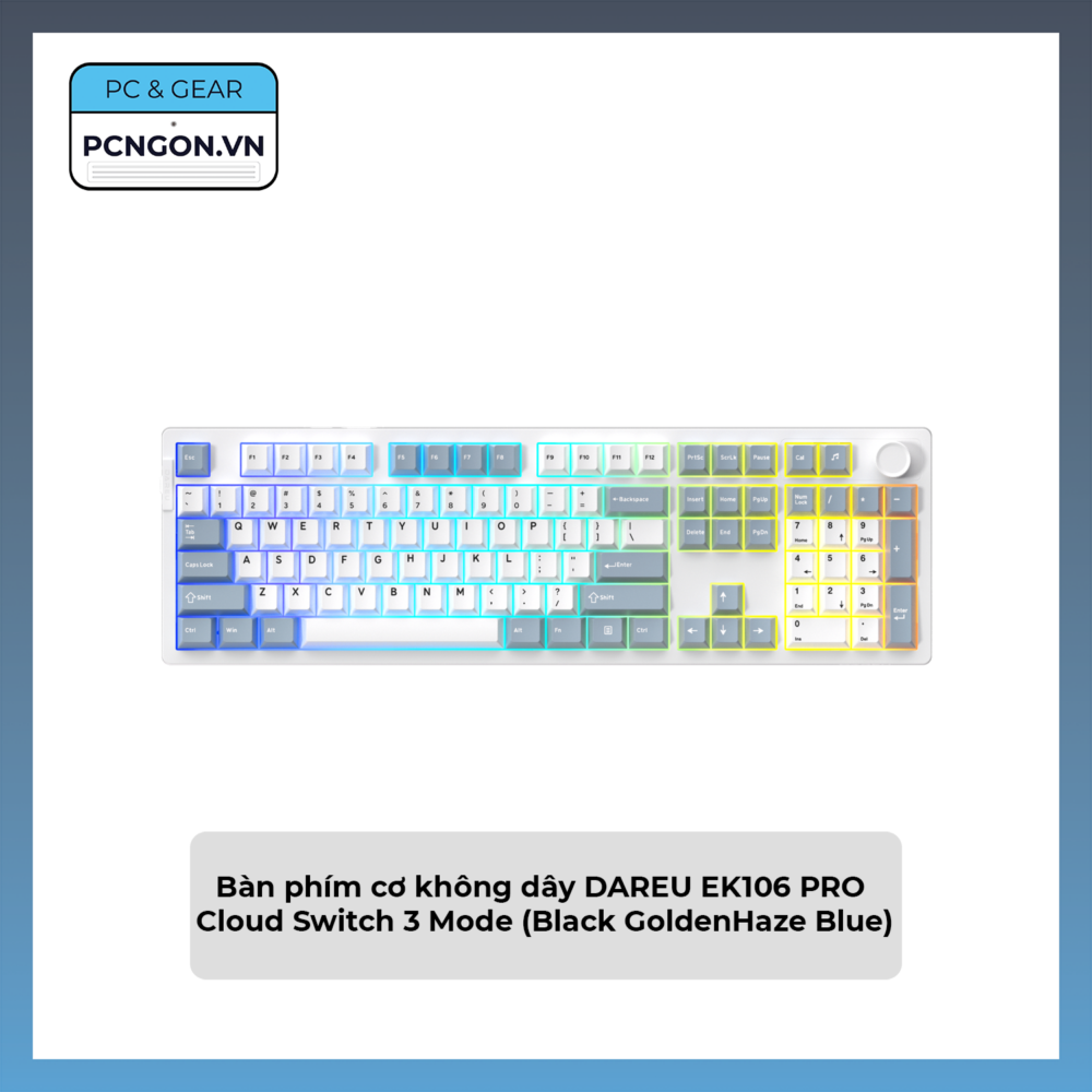 Bàn Phím Cơ Không Dây Dareu Ek106 Pro Cloud Switch 3 Mode (black Goldenhaze Blue)