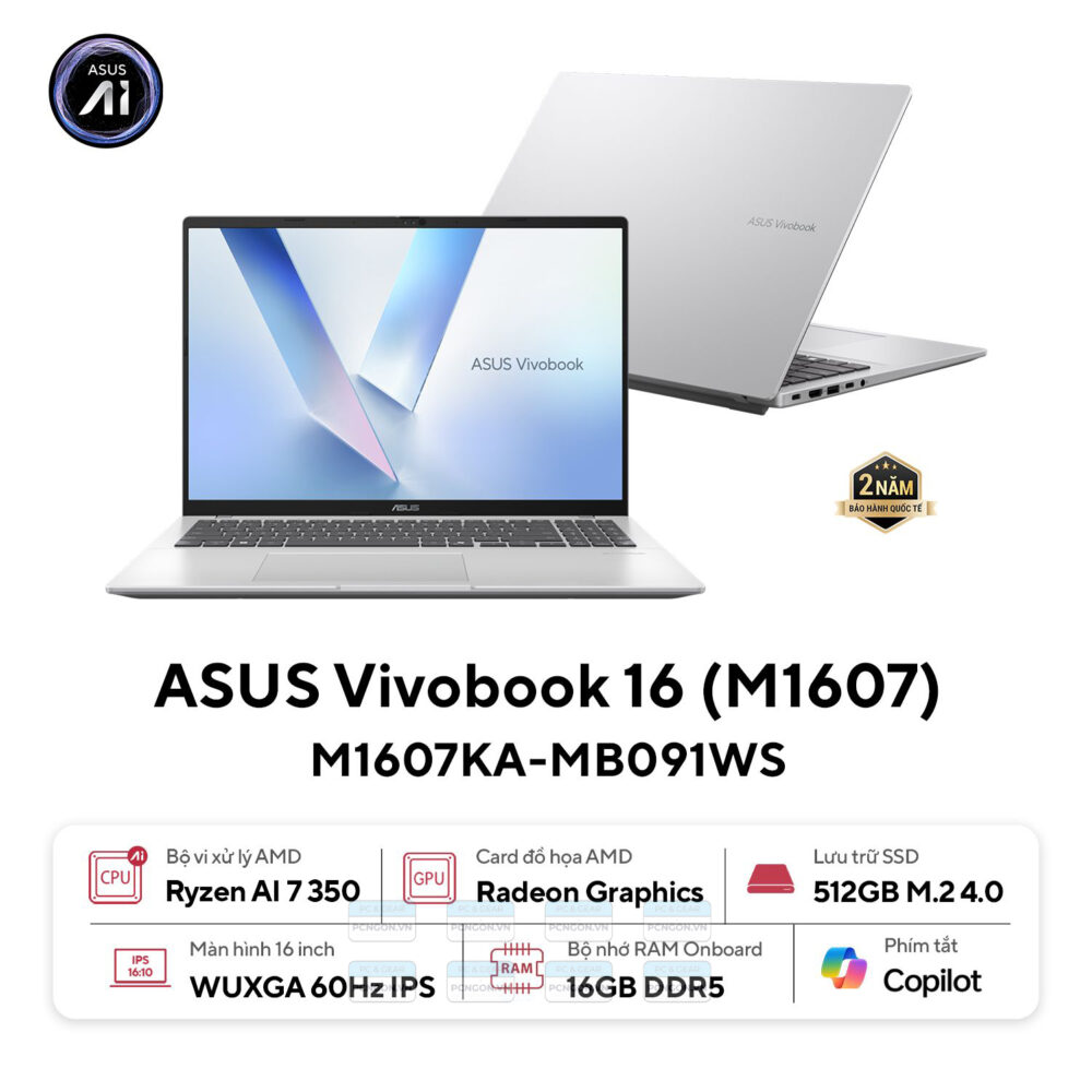 Laptop Asus Vivobook 16 M1607k (ryzen Ai 7 350, Ram 16gb, Ssd 512gb) 7