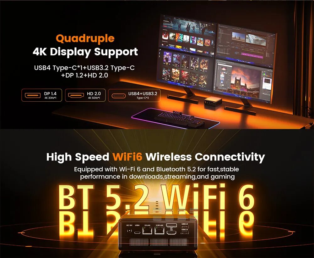 Máy Tính Mini Pc Peladn Wo4 Amd Ryzen 5 7640hs (16g, 512gb) 3