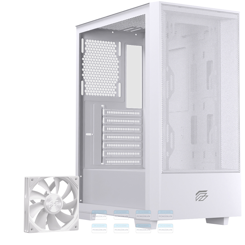 Vỏ Case Máy Tính Einarex P100 (trắng, Đen) 4