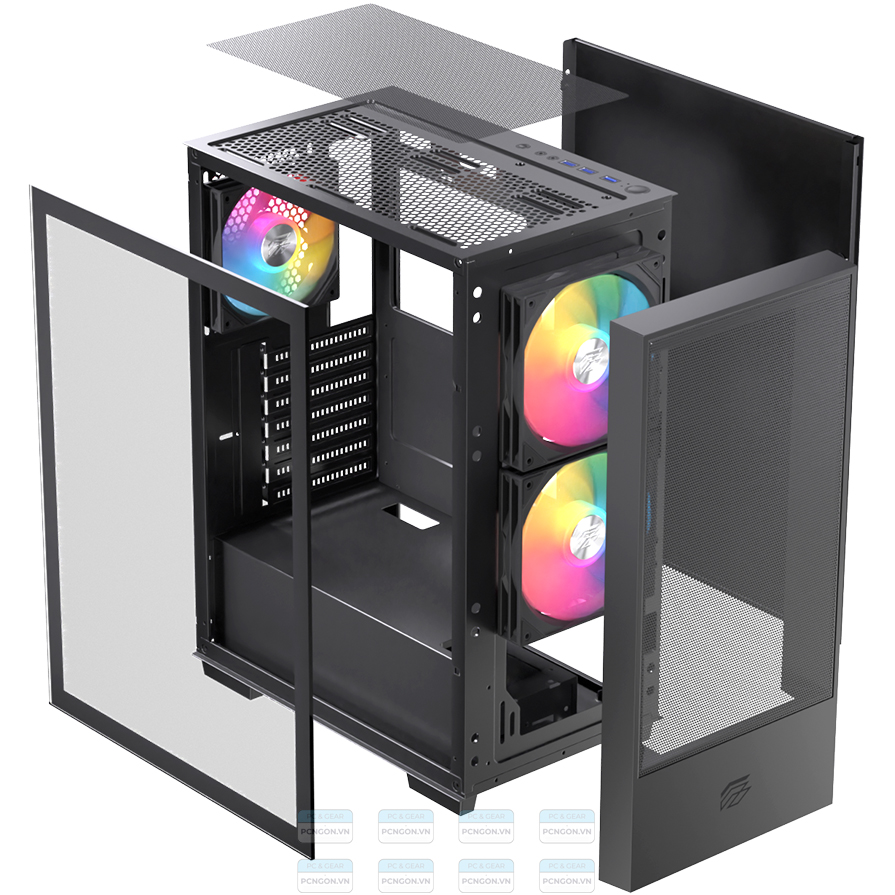 Vỏ Case Máy Tính Einarex P100 (trắng, Đen) 9