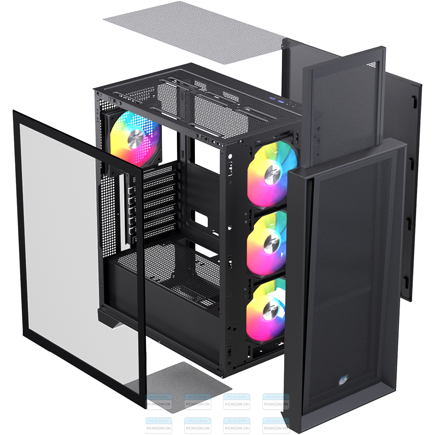 Vỏ Case Máy Tính Einarex P600 (trắng, Đen) 9