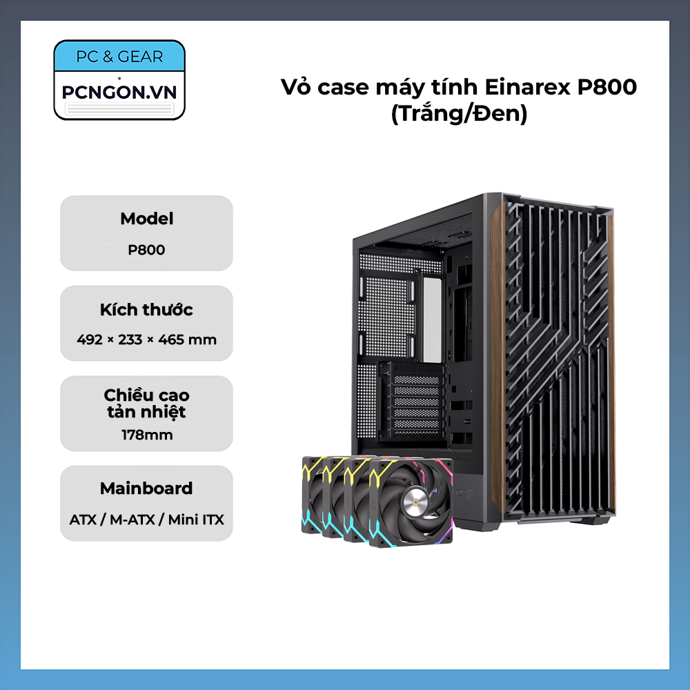 Vỏ Case Máy Tính Einarex P800 (trắng, Đen)