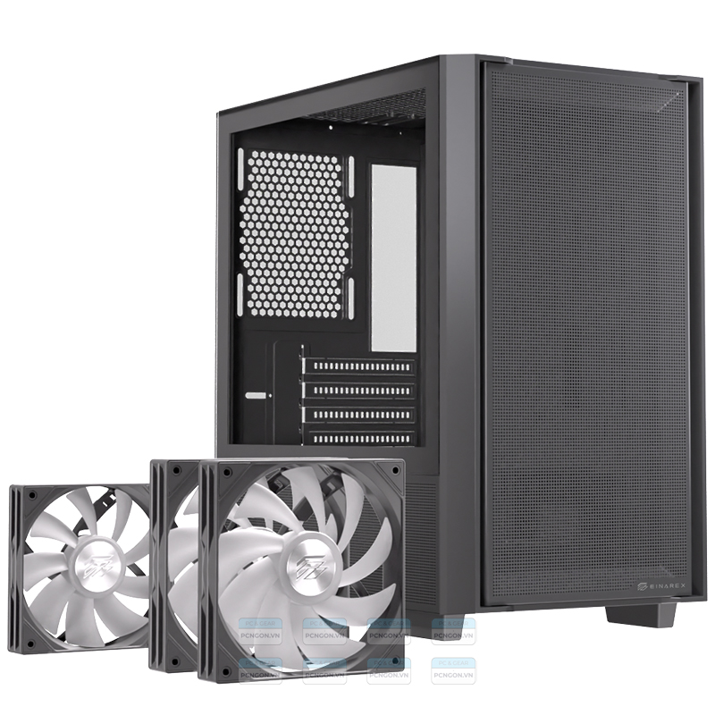 Vỏ Case Máy Tính Einarex Pm150 Rgb (trắng, Đen) 1