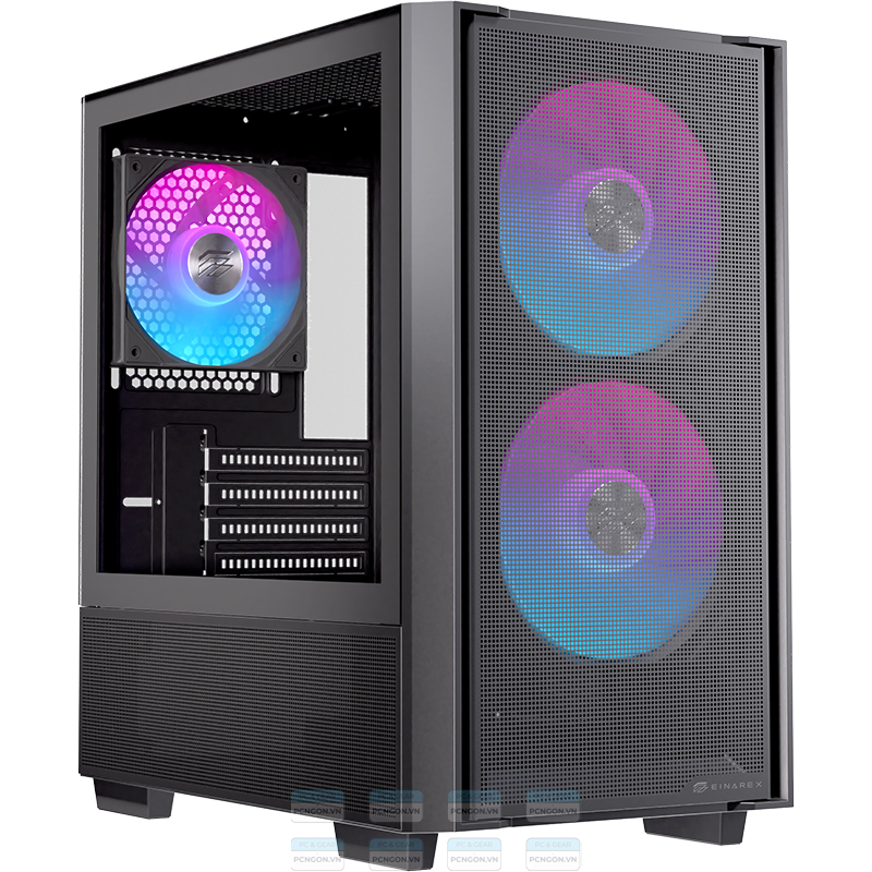 Vỏ Case Máy Tính Einarex Pm150 Rgb (trắng, Đen) 6